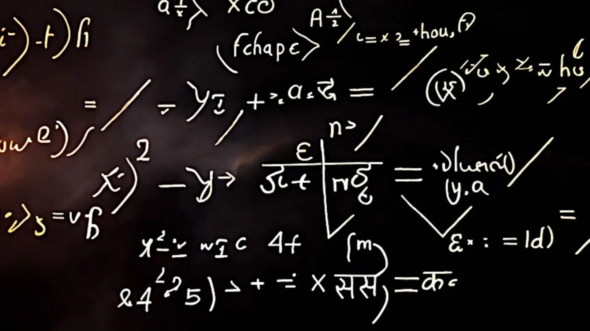 Mystical Mathematical Equations in Fiery Smoke Overlay for Educational Videos